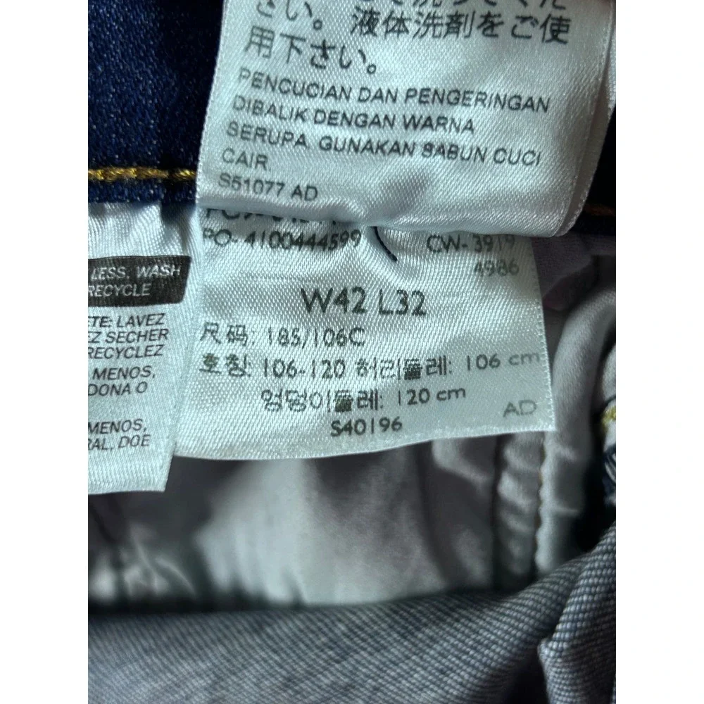 Levis 511 Slim Fit Distressed Ripped Blue Denim Jeans Mens 40x31‎ Dark Wash